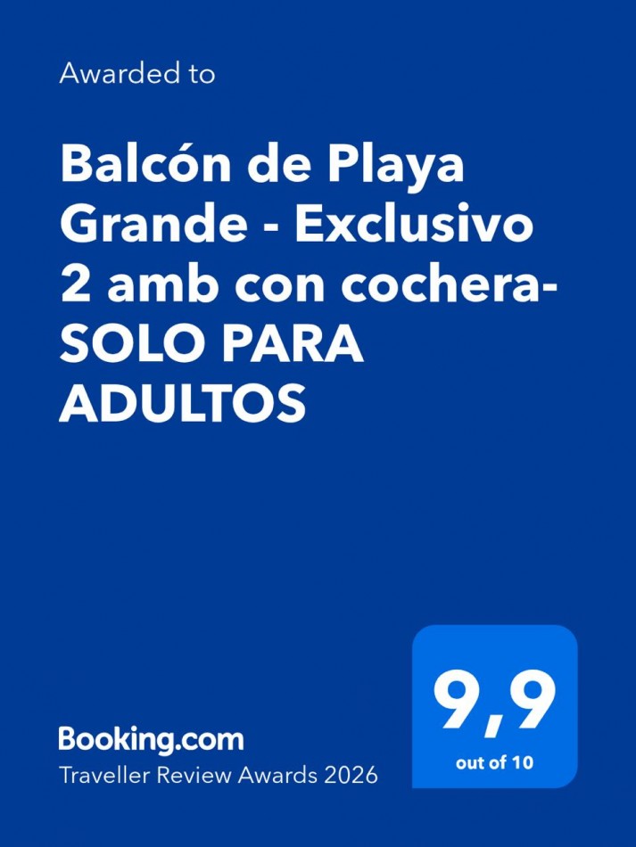 Playa Grande -Saavedra 279 - Alquiler temporario-Exclusivo Dpto 2 Amb.c/Cochera y balcon  a la calle  - SOLO P/ADULTOS